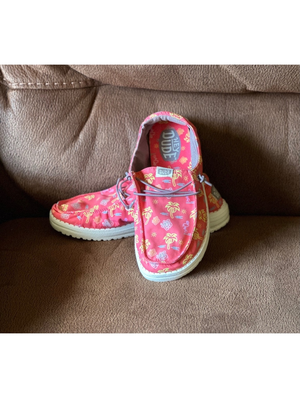 HEYDUDE Wendy Spring Break'R Shoes (Pink Multi, Women's Size 6)